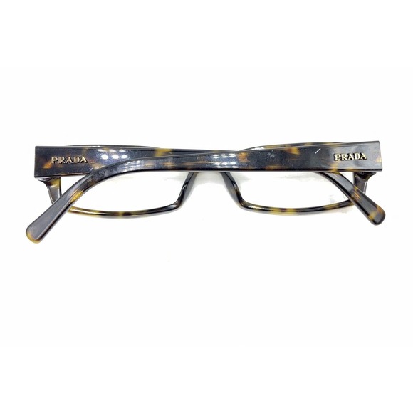 Prada VPR 19L 2AU-1O1 Tortoise Brown Rectangle Eyeglasses Frames 52-16 135 Italy - Picture 11 of 12